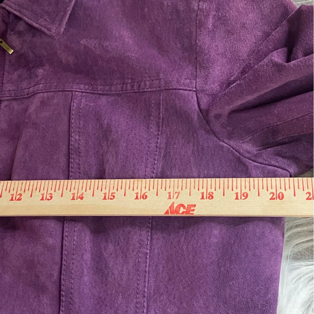 Coldwater Creek Rich Purple Leather Suede Jacket - Picture 8 of 11